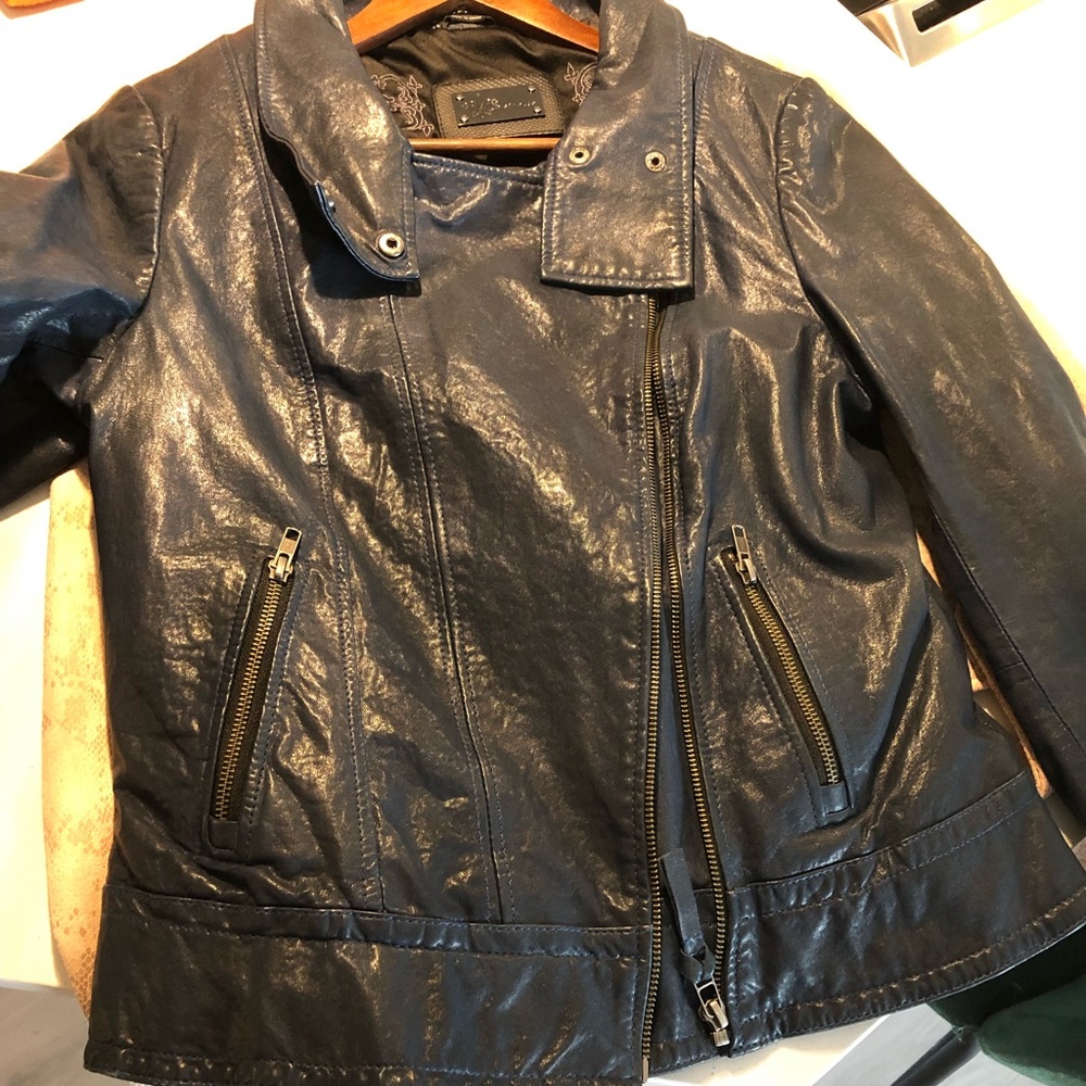 Blue Mackage Leather Jacket (Large)